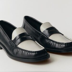 Mango TWO-TONE LEATHER LOAFERS 37